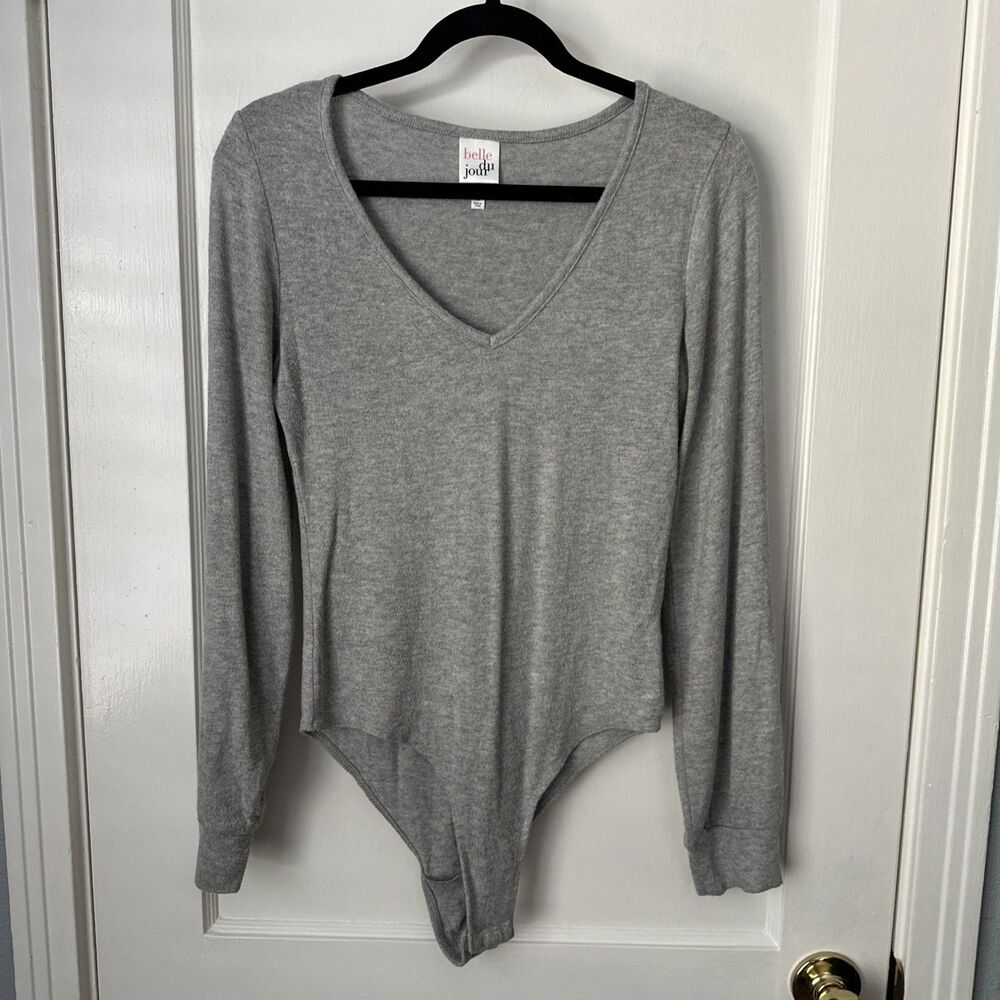 Long Sleeve V Neck Bodysuit Womens Medium Leotard Top
